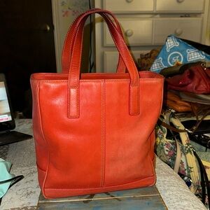 COACH Vintage Hampton Red Leather tote bag purse handbag 7787 (Z1)